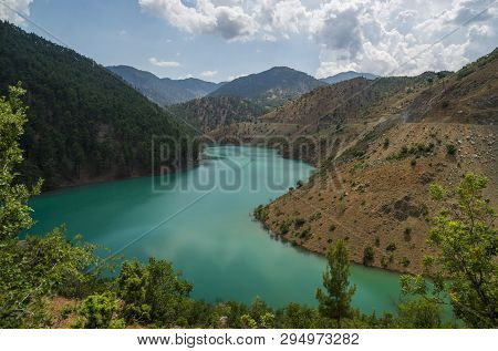 Green Lake (or Green Canyon) In Mountains.