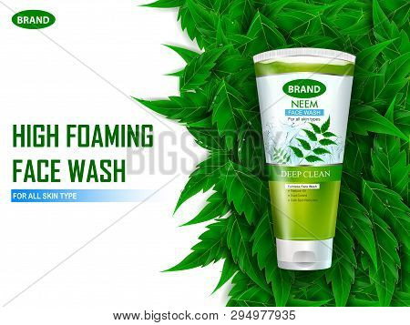 Advertisement Promotion Banner For Cool And Refreshing Foaming Face Wash