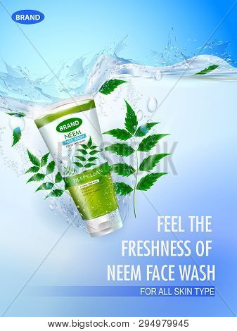 Advertisement Promotion Banner For Cool And Refreshing Foaming Face Wash