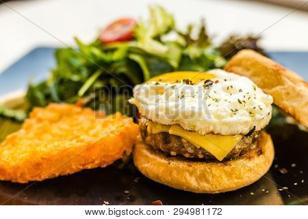 Handmade Pork Sausage  Patty, Egg, Cheddar, Japanese Wheat Flour And Taiwan Longan Blossom Honey Muf