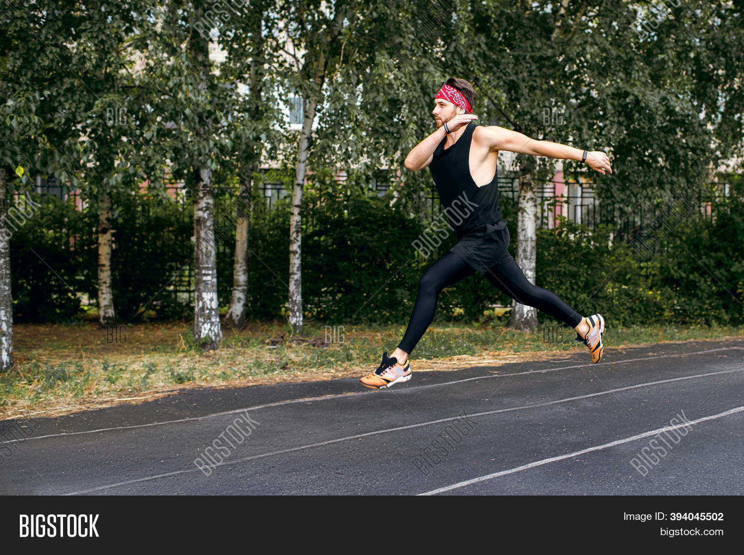 Sprinter Jumps While Image & Photo (Free Trial) Bigstock
