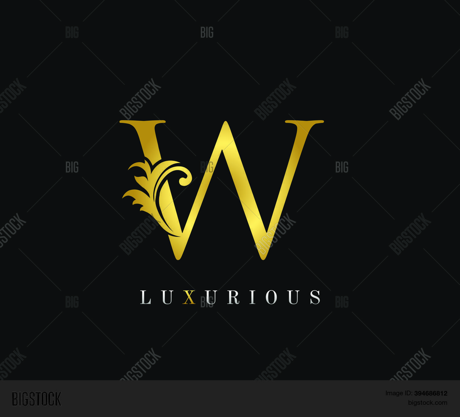 Golden W Luxury Logo Vector & Photo (Free Trial) | Bigstock