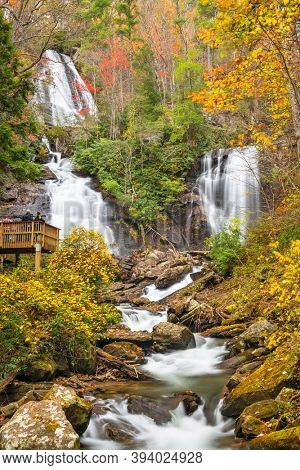 Anna Ruby Falls, Georgia, USA in autumn. 