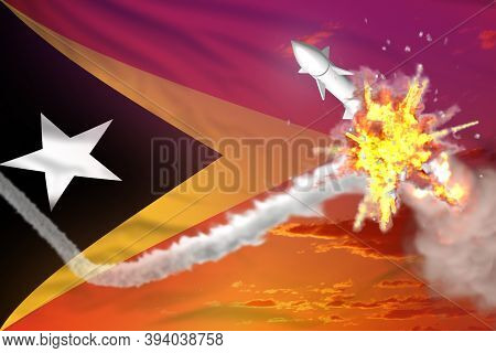 Strategic Rocket Destroyed In Air, Timor-leste Ballistic Missile Protection Concept - Missile Defens