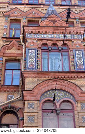 Fragment Of The Architectural Facade Of The Building On Kolokolnaya Street In St. Petersburg