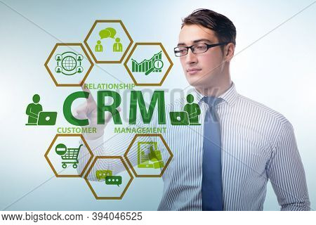 CRM custromer relationship management concept with businessman