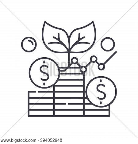 Analysis Investment Icon, Linear Isolated Illustration, Thin Line Vector, Web Design Sign, Outline C