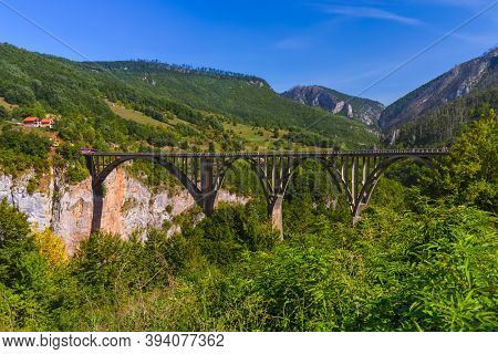 Bridge Durdevica in River Tara canyon - Montenegro - travel background