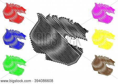 Tobruk City (state Of Libya, Cyrenaica Region) Map Vector Illustration, Scribble Sketch City Of Tobr