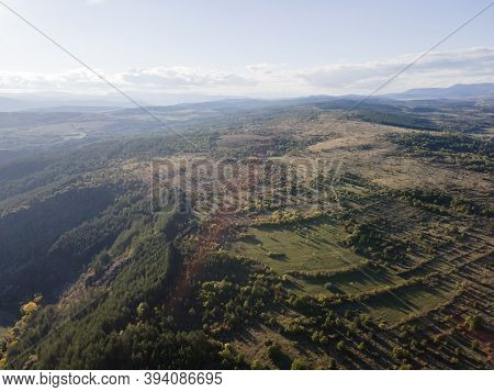Aerial Autumn View Of Nishava River Gorge, Balkan Mountains, Bulgaria