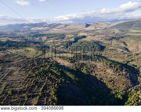 Aerial Autumn View Of Nishava River Gorge, Balkan Mountains, Bulgaria