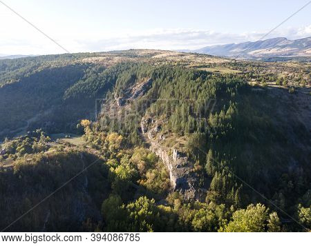 Aerial Autumn View Of Nishava River Gorge, Balkan Mountains, Bulgaria