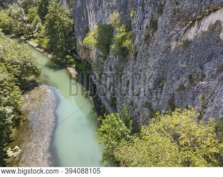 Aerial View Of Iskar Panega Geopark Along The Gold Panega River, Bulgaria