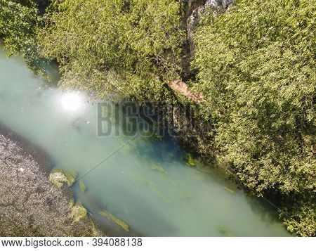 Aerial View Of Iskar Panega Geopark Along The Gold Panega River, Bulgaria