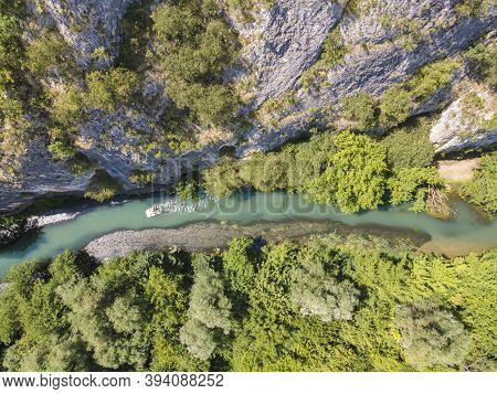 Aerial View Of Iskar Panega Geopark Along The Gold Panega River, Bulgaria