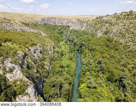 Aerial View Of Iskar Panega Geopark Along The Gold Panega River, Bulgaria