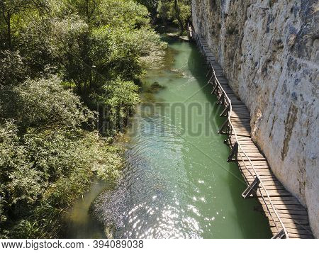 Aerial View Of Iskar Panega Geopark Along The Gold Panega River, Bulgaria