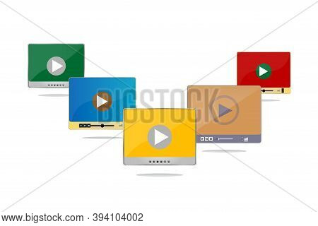 Modern Multimedia Player Social Media Template. Media Player Template. Video Player Interface. Media
