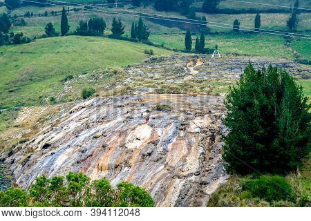 Guaranda, Bolivar Province, Ecuador / November 2013: Salt Mines In The Middle Of The Ecuadorian Ande