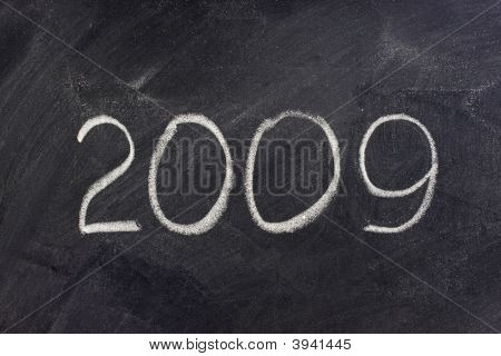 Felice anno nuovo 2009 su una lavagna