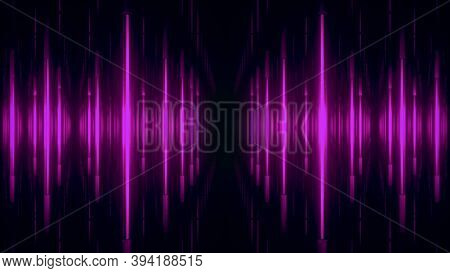 Abstract Pink Futuristic Background. Space From Glowing Neon Light Tubes Of Astera On A Black Backgr