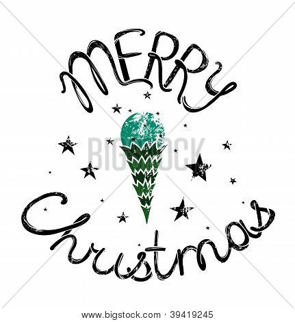 Frohe Weihnachten-retro-Schriftzug.