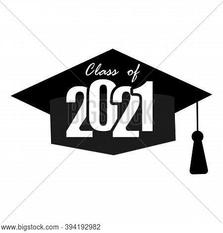 Icon With Black 2021 Graduate Cap For Celebration Design. Certificate Icon Design Vector Illustratio