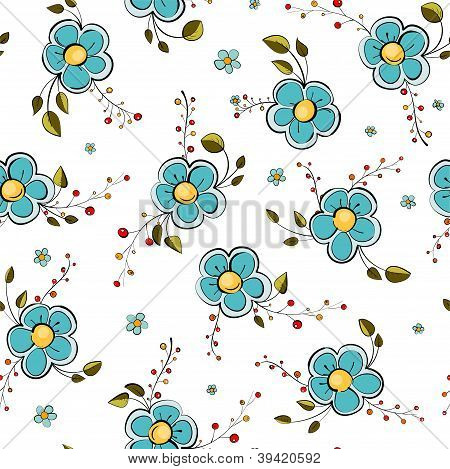 blaue Blumen nahtlose Muster