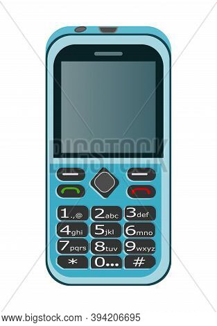 Picture Of A Blue Color, 2g Mobile Phone, Vector Design.