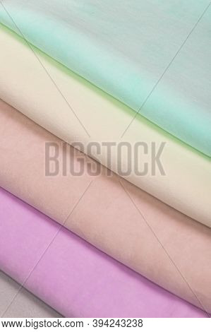 Soft Fluffy Fabric Of Different Shades, Horizontal Background