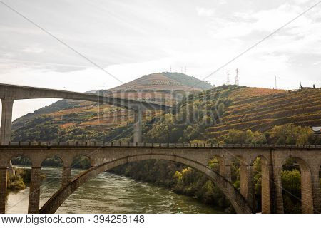 Top View Of River, The Hills With The 