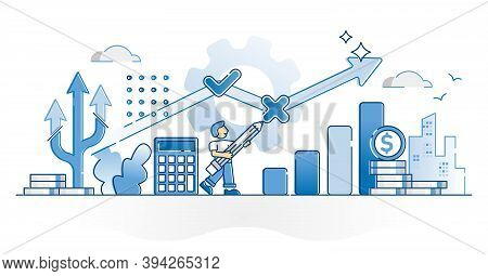 Financial Advisor Money Investment Recommendation And Advice Outline Concept. Buy And Sell Stocks In