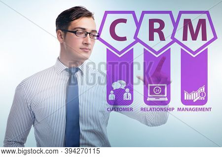 CRM custromer relationship management concept with businessman