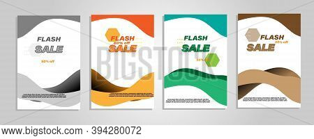 Vektor Banner Best Sale Abstract Background 50% Off With 4 Simple And Colorful Designs