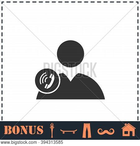 Call To User Icon Flat. Simple Vector Symbol And Bonus Icon