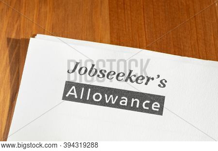 London / Uk - November 11th 2020 -  Corner Of Jobseekers Allowance (jsa) Letter, From The Uk Governm