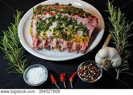 Marinated French Racks Iberico Carree For Barbecue