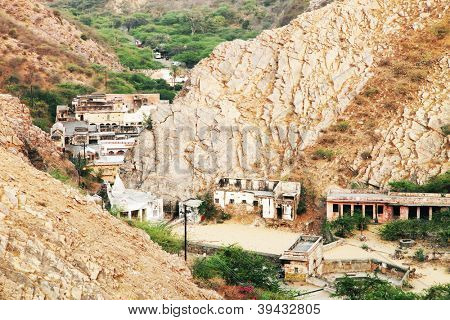 Monkey temple Galwar Bagh i Jaipur, Indien