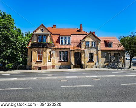Zielona Gora June 9 2019 Old Palace House On Hill Near Street