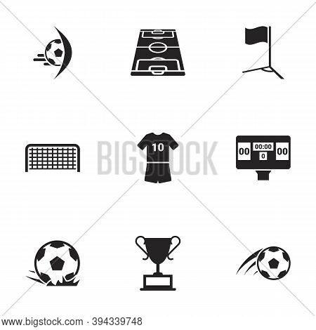 Icons For Theme Football, Vector, Set. White Background