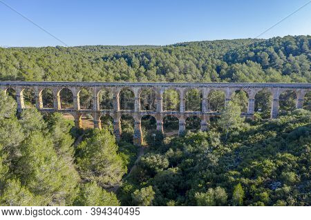 View Of The Roman Aqueduct Pont Del Diable, Tarragona, Spain