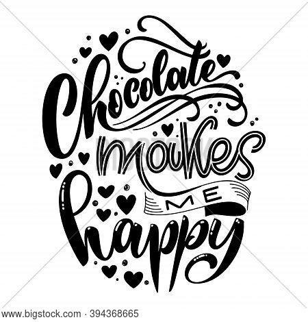 Chocolate Hand Lettering Quote. Warm Christmas Winter Word Composirion. Vector Design Elements For T