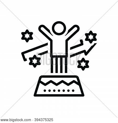 Black Line Icon For Motivation Motive Incentive Stimulus Inspiration Catalyst Encouragement Achievem