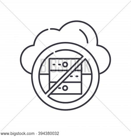 Serverless Technology Icon, Linear Isolated Illustration, Thin Line Vector, Web Design Sign, Outline