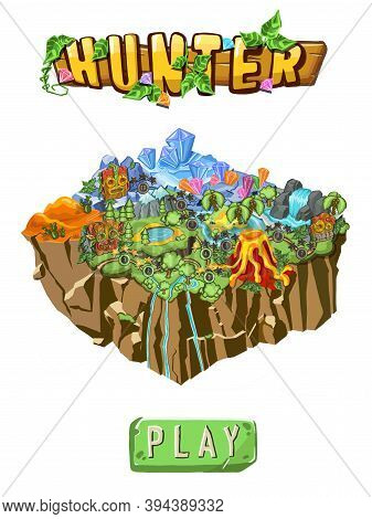 Set Of Level Maps Assets. Game Map For Casual Game