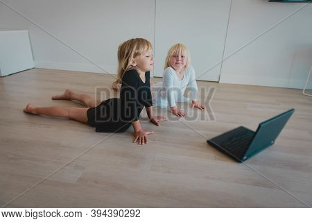Ballet Or Gymastics Lesson Online. Remote Learning For Kids.