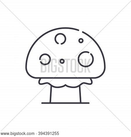 Magic Mushroon Icon, Linear Isolated Illustration, Thin Line Vector, Web Design Sign, Outline Concep