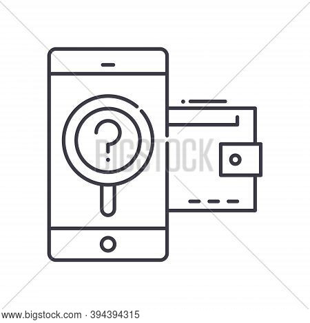 Lost Items Icon, Linear Isolated Illustration, Thin Line Vector, Web Design Sign, Outline Concept Sy