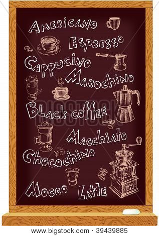 Cafe için yazı tahtası