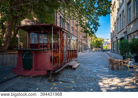 Georgia, Tbilisi - October 23, 2020: Restaurant And Bar In The Old Town District Of The City Tbilisi